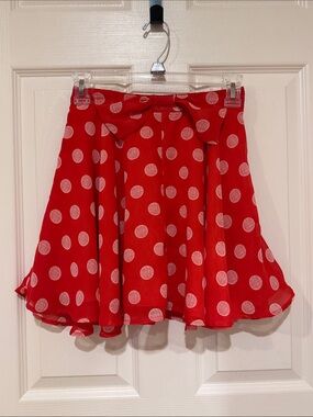 Material Girl Red Polka Dot Skater Skirt with Bow Waist